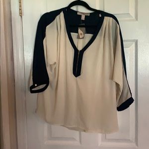 NWT black and white blouse